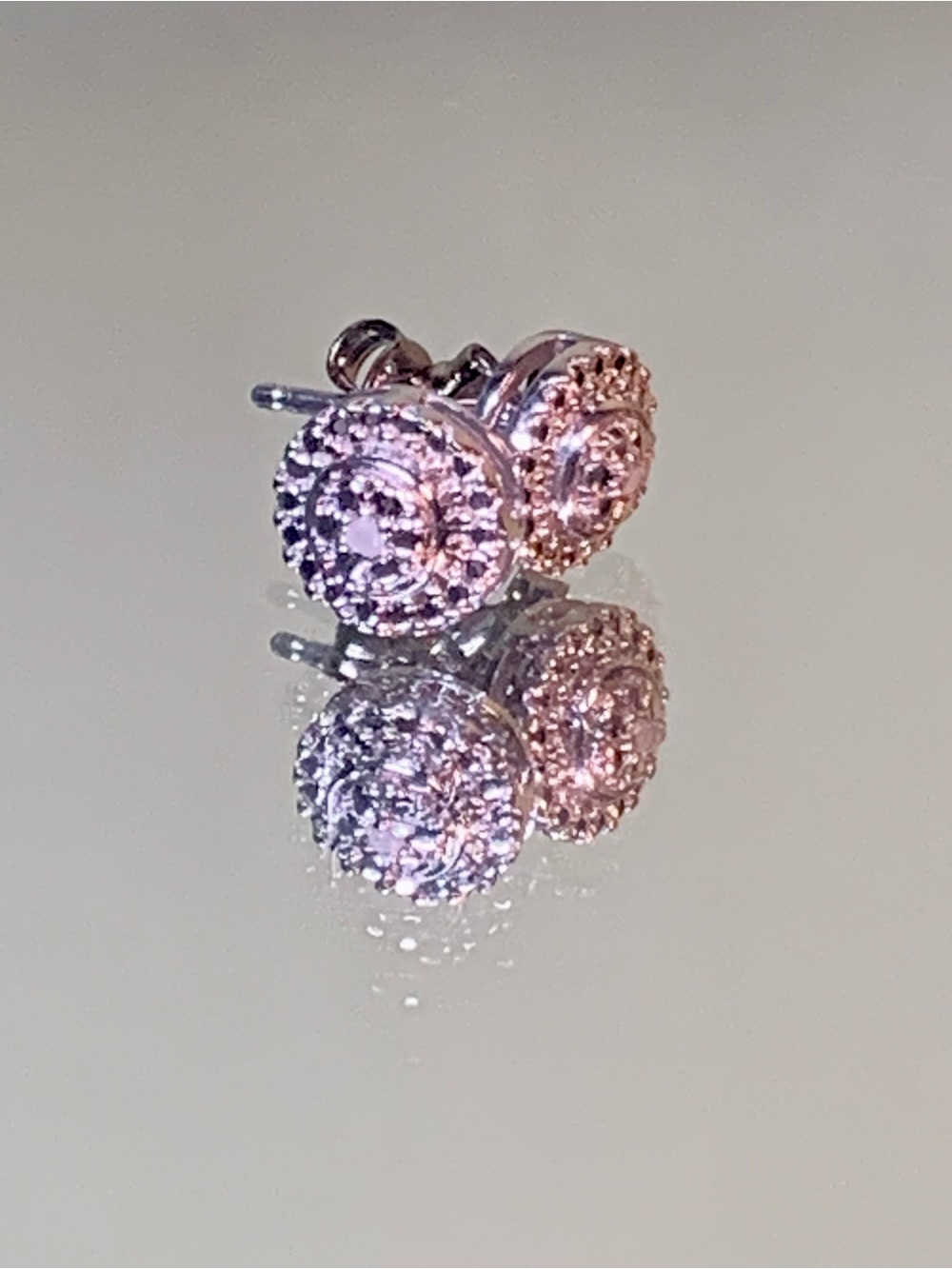 Sterling Silver Crystal Halo Stud Earrings